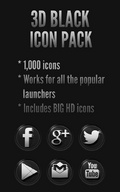 Icon Pack   3D Black mobile app for free download